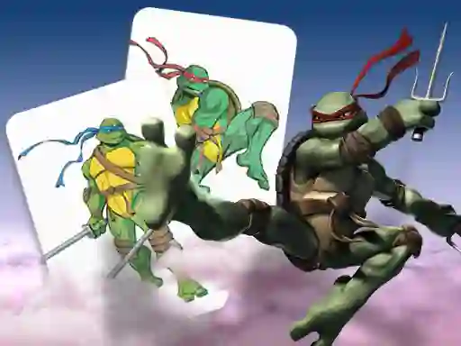 Cluiche Ninja Turtles Memory card Match ar líne