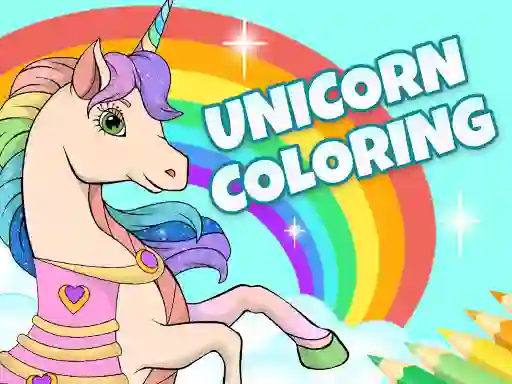 Cluiche Unicorn Dress Up Coloring Book ar líne