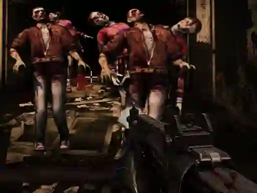 Cluiche Zombie Shooter 3d ar líne