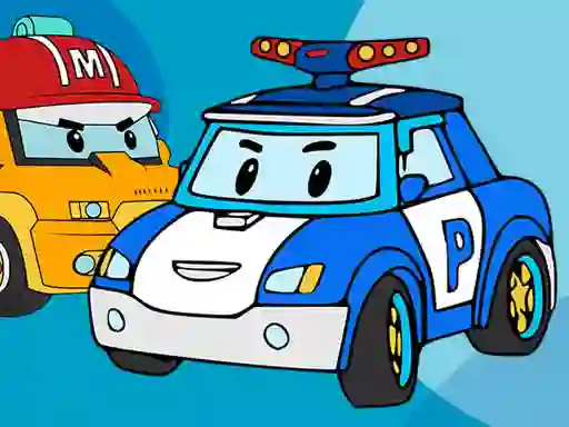 Cluiche Robocar Coloring Book ar líne