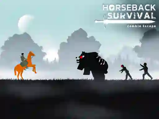 Cluiche Horseback Survival Zombies Escape ar líne