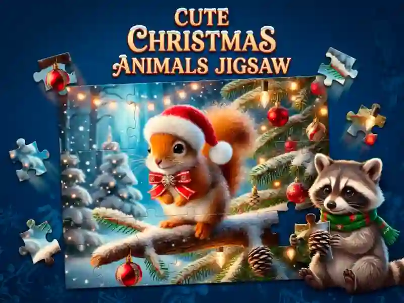 Cluiche Cute Christmas Animals Jigsaw ar líne