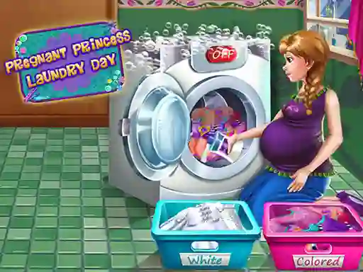 Cluiche Pregnant Princess Laundry Day ar líne