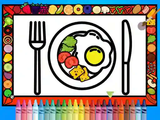 Cluiche Color and Decorate Dinner Plate ar líne