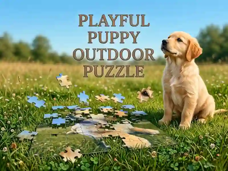 Cluiche Playful Puppy Outdoor Puzzle ar líne