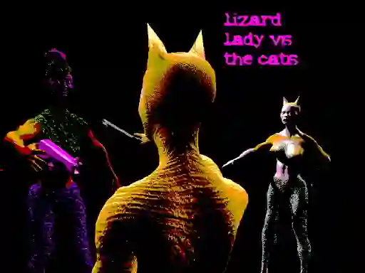 Cluiche Lizard Lady Vs The Cats ar líne