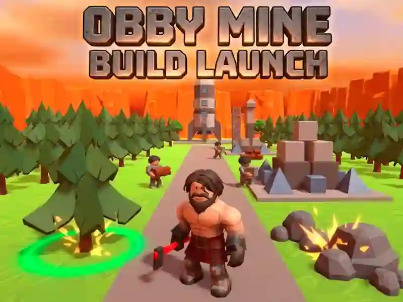 Cluiche Obby Mine Build Launch ar líne