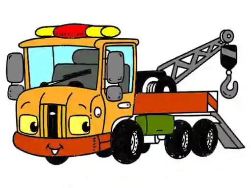Cluiche Tow Trucks Coloring ar líne