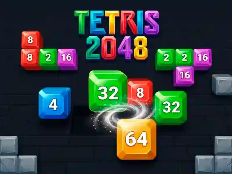 Cluiche Tetris 2048 ar líne