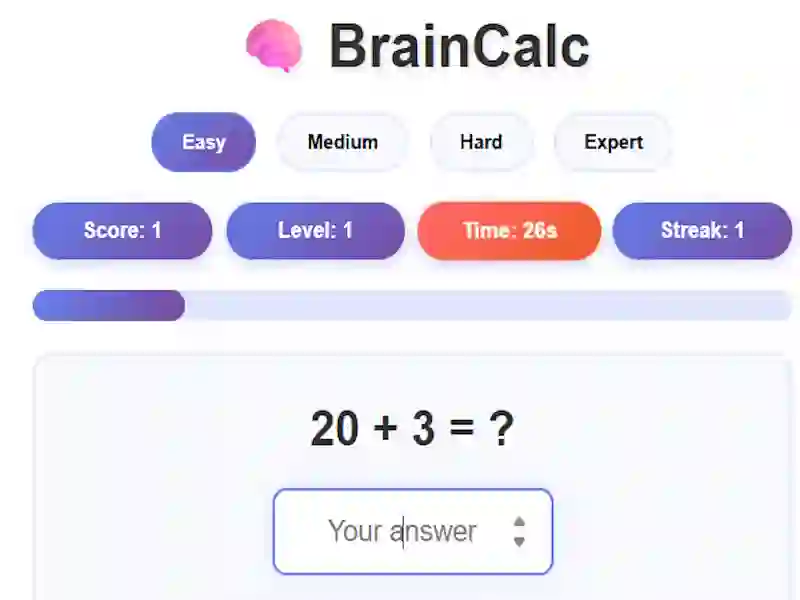 Cluiche BrainCalc ar líne