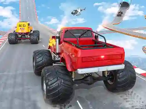 Cluiche Mega Ramp Monster Truck Race ar líne