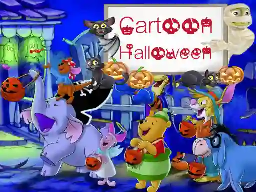 Cluiche Cartoon Halloween Slide Puzzle ar líne