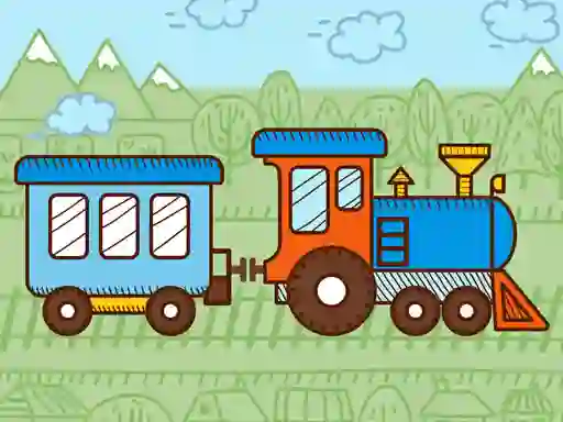 Cluiche Trains For Kids Coloring ar líne