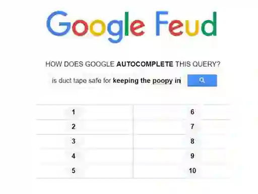 Cluiche Google Feud ar líne