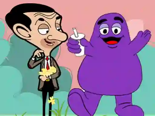 Cluiche When Mr Bean meet Grimace ar líne
