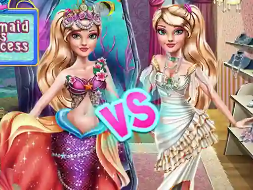 Cluiche Ellie Mermaid vs Princess ar líne