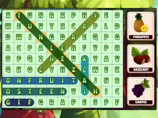 Cluiche Word Search Fruits ar líne