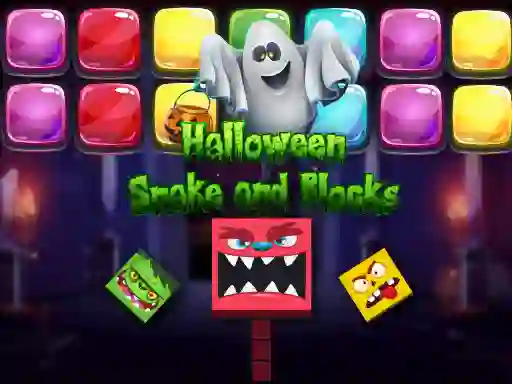 Cluiche Halloween Snake and Blocks ar líne