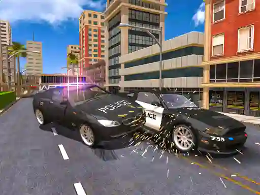 Cluiche Police Car Stunt Simulation 3d ar líne