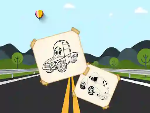Cluiche Funny Cars For Kids Coloring ar líne