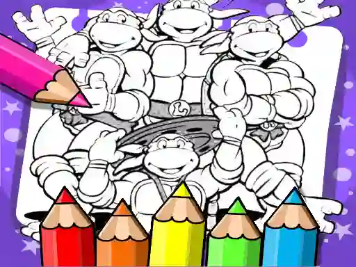 Cluiche Ninja Turtle Coloring Book ar líne