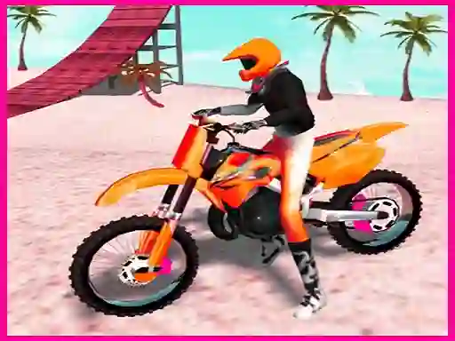 Cluiche Motocross Beach Jumping Bike Stunt ar líne