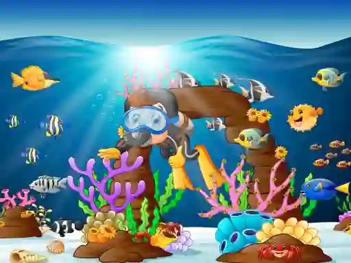Cluiche Water Dive 2D: Underwater Survival ar líne
