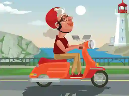 Cluiche City Scooter Ride Coloring ar líne
