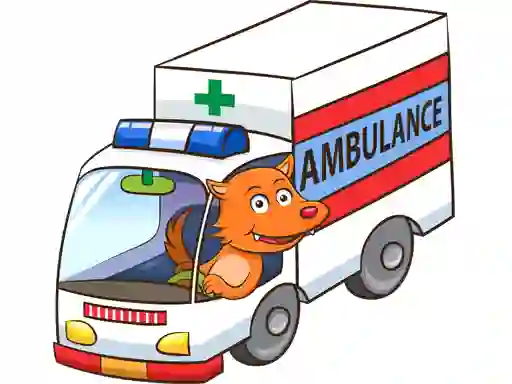 Cluiche Cartoon Ambulance Puzzle ar líne