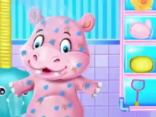 Cluiche Baby Hippo Bath Time ar líne
