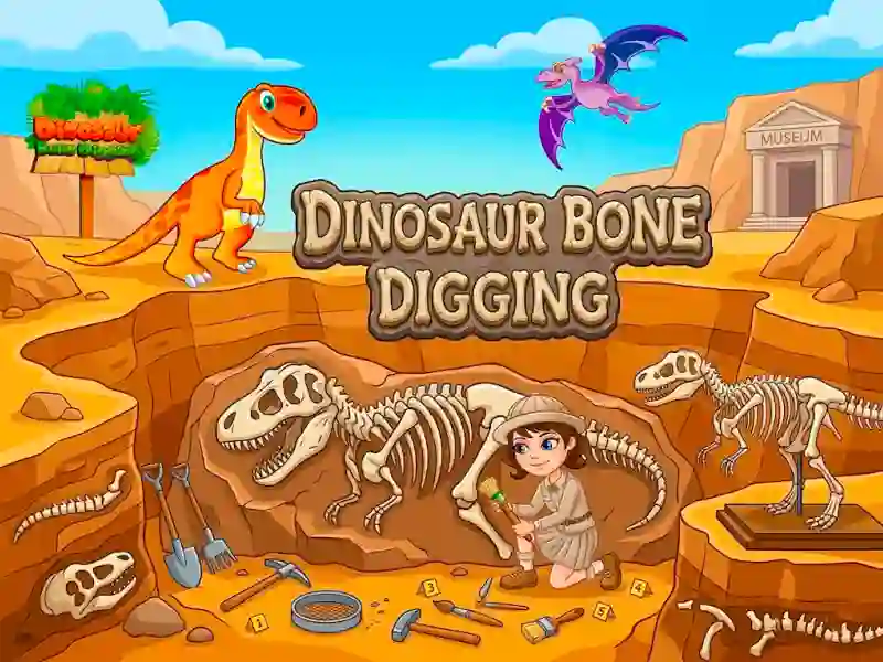 Cluiche Dinosaur Bone Digging ar líne