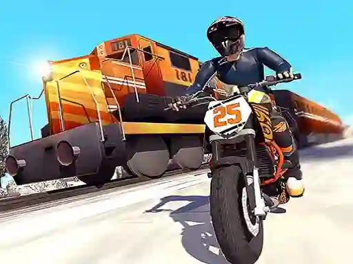 Cluiche Trail Bike vs Train Race ar líne