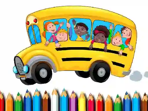 Cluiche School Bus Coloring Book ar líne