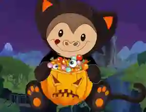 Cluiche Halloween Monkey Jumper ar líne