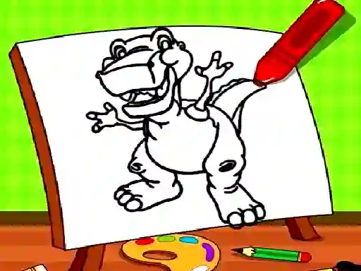 Cluiche Easy Kids Coloring Dinosaur ar líne