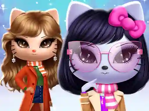 Cluiche Kitty Squad Winter Dress Up ar líne