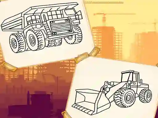 Cluiche Construction Trucks Coloring ar líne