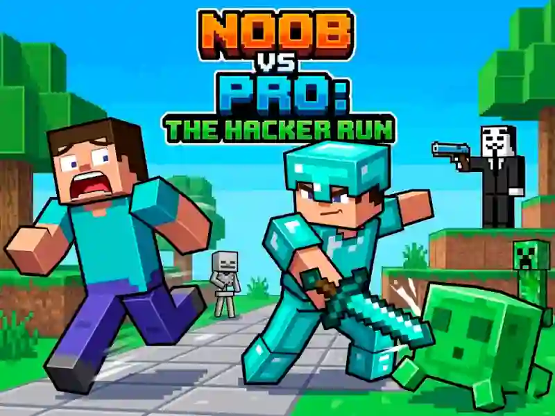 Cluiche Noob vs Pro Help Hacker danger Hacker ar líne