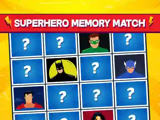 Cluiche Superhero Memory Match ar líne