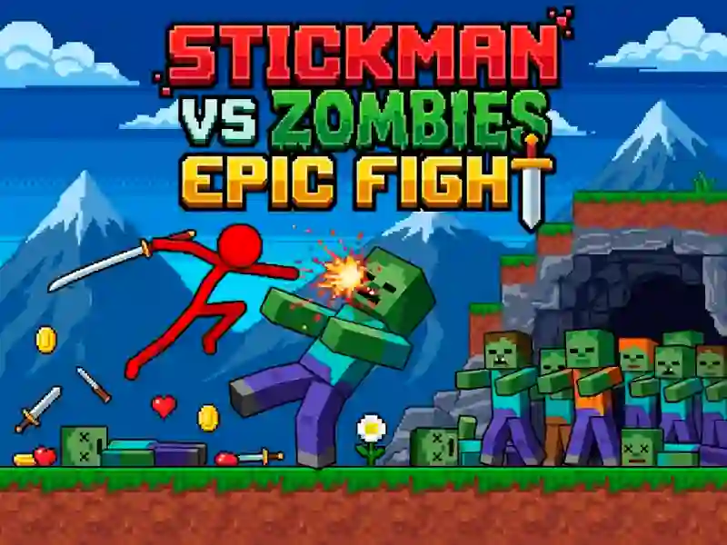Cluiche Stickman vs Zombies: Epic Fight ar líne