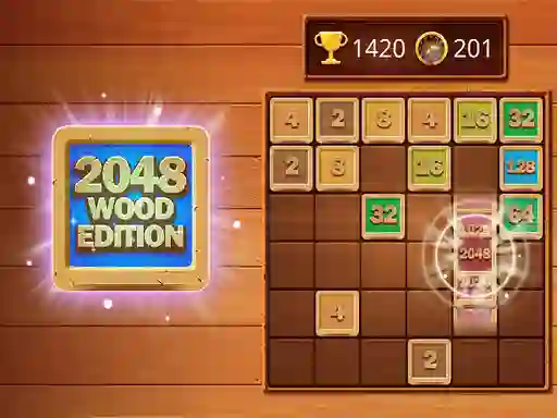 Cluiche 2048 Wooden Edition ar líne