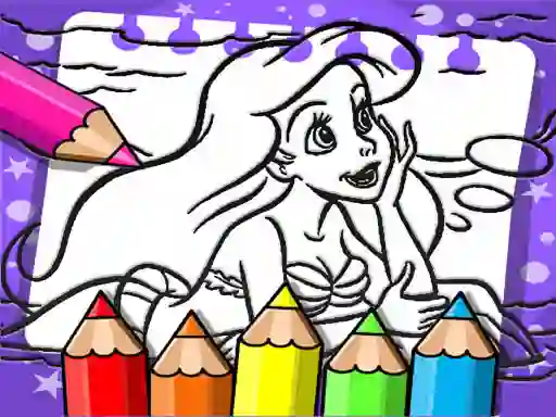 Cluiche Ariel The Mermaid Coloring Book ar líne