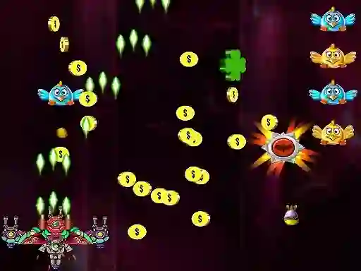 Cluiche Space Attack Chicken Invaders ar líne