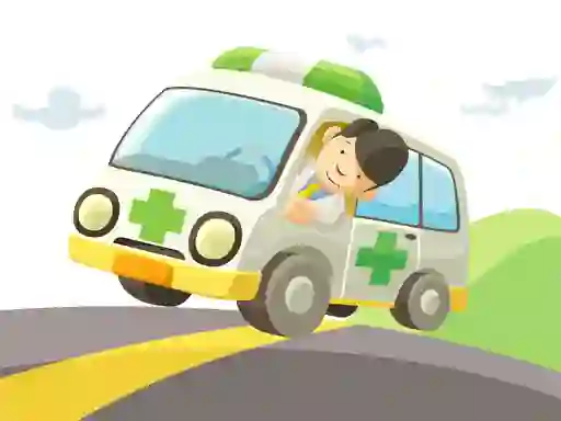 Cluiche Cartoon Ambulance ar líne