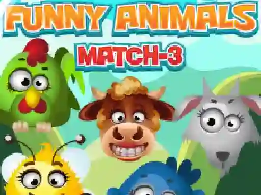 Cluiche Funny Animals Match 3 ar líne
