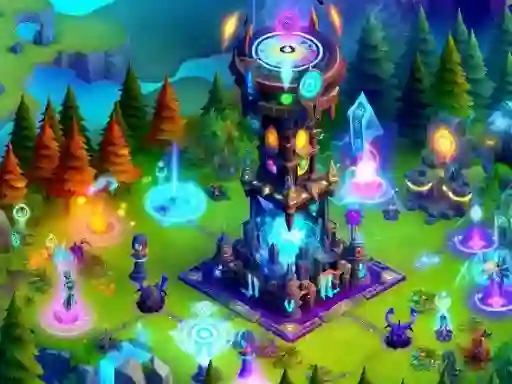Cluiche 2D Fantasy Tower Defence ar líne
