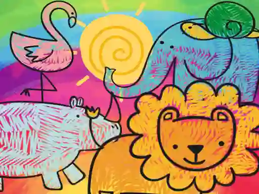 Cluiche Little Animals Coloring ar líne