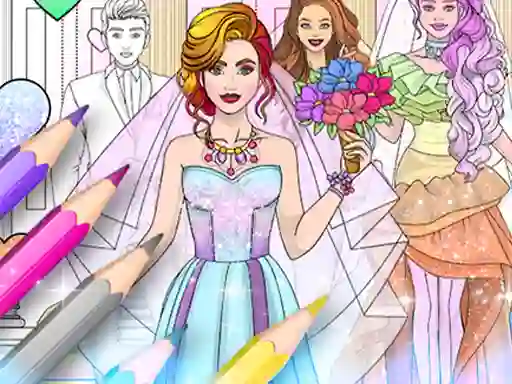 Cluiche Wedding Coloring Dress Up ar líne
