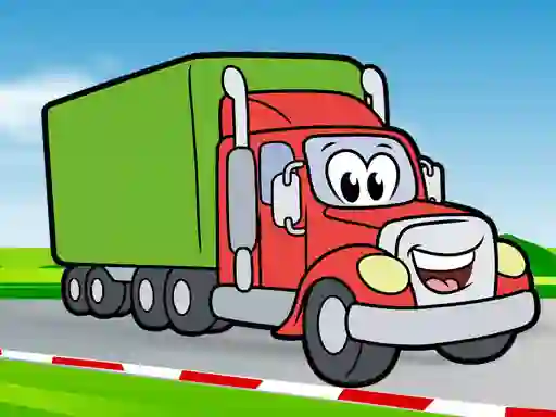 Cluiche Happy Trucks Coloring ar líne