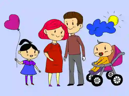 Cluiche Happy Family Coloring Book ar líne